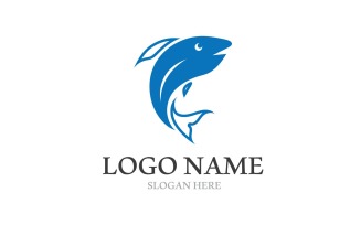 Fish Jump Logo Animal Template Design V5