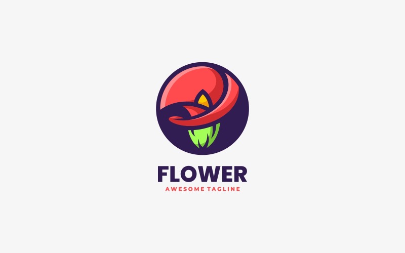 Flowers Simple Mascot Logo Design Logo Template