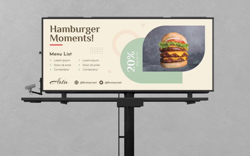 Hamburger Food Billboard Templates Corporate Identity