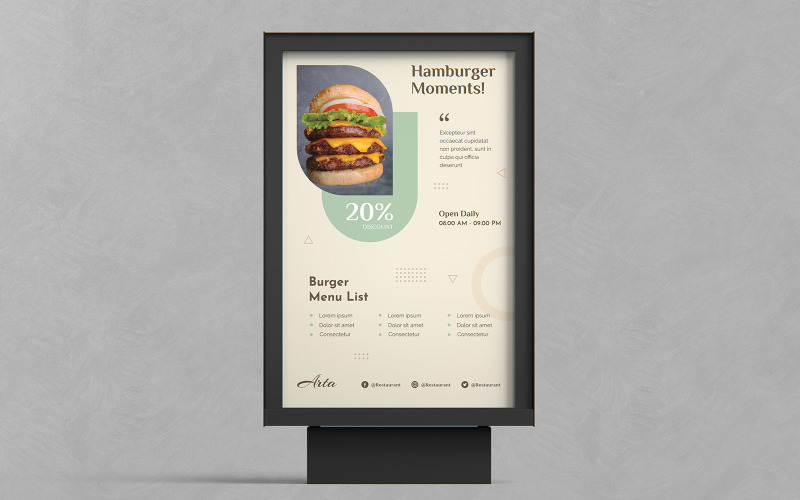 Hamburger Food Poster Templates Corporate Identity