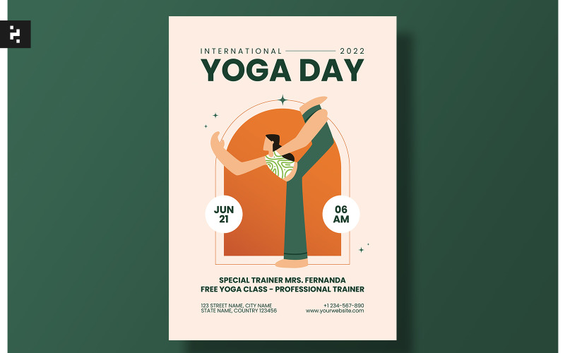 International Yoga Day Flyer Template Corporate Identity