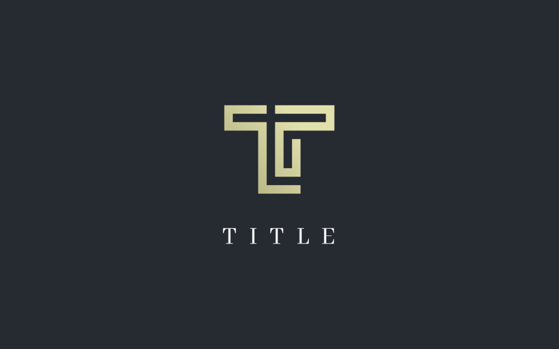 Luxury Elemental T Line Golden Monogram Logo Logo Template