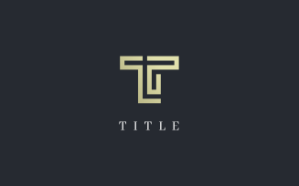 Luxury Elemental T Line Golden Monogram Logo