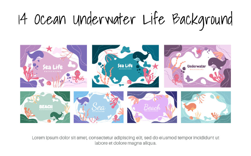 14 Ocean Underwater Life Background Illustration