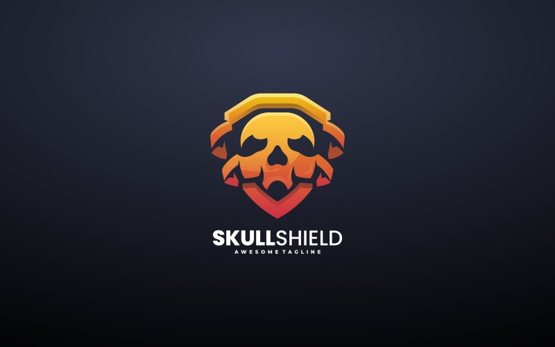 Skull Shield Gradient Logo Logo Template