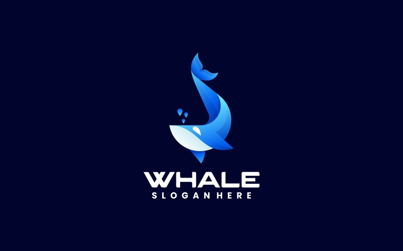 Whale Gradient Color Logo Design Logo Template