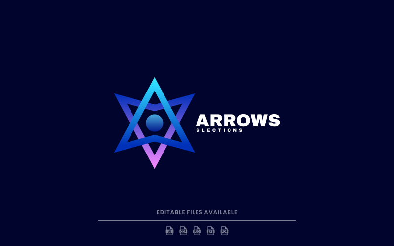 Arrows Line Gradient Logo Logo Template