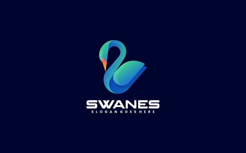 Beauty Swan Gradient Logo Design Logo Template