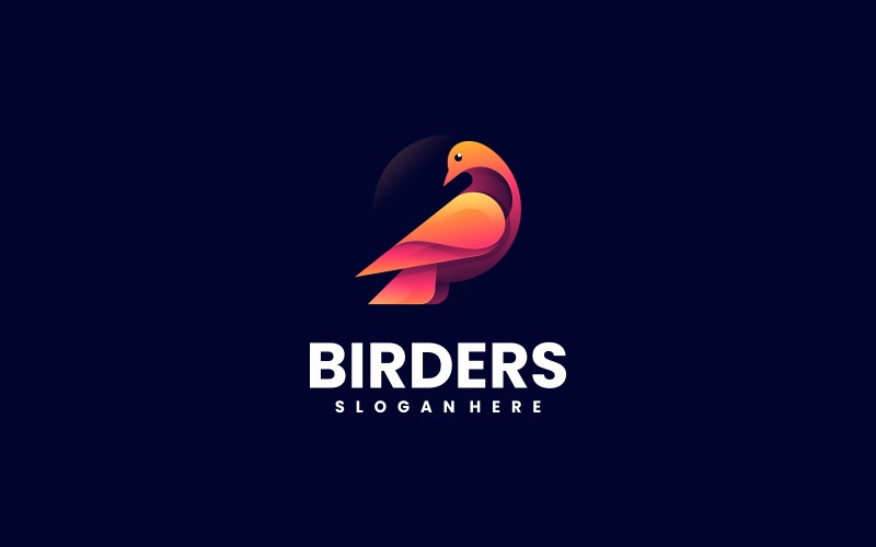 Bird Dove Gradient Logo Design Logo Template
