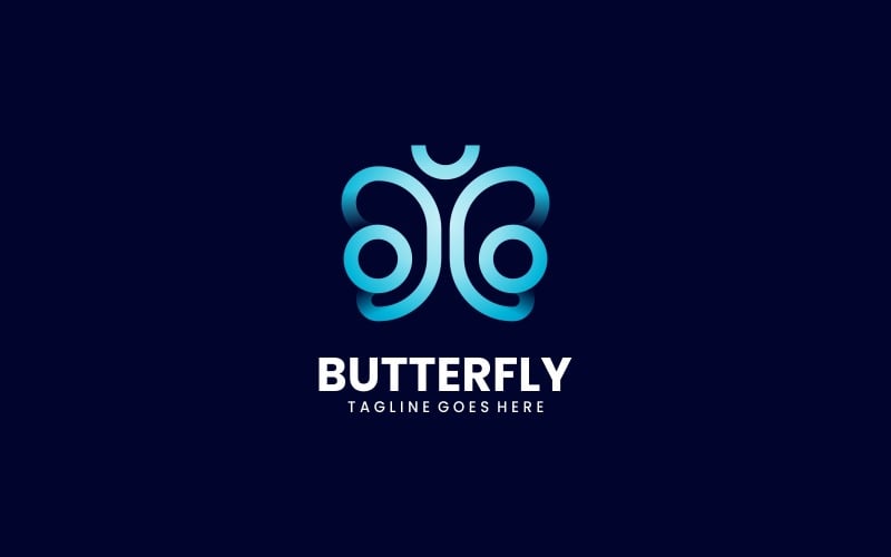 Butterfly Line Gradient Logo Style Logo Template