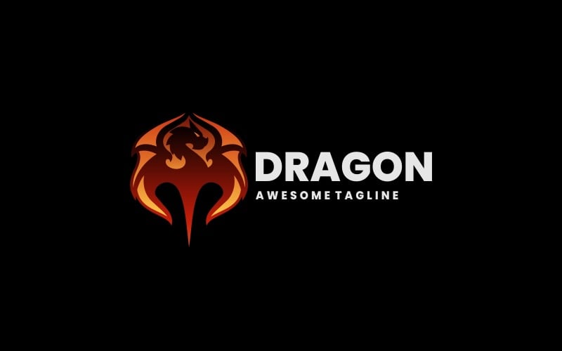 Dragon Fire Gradient Logo Style Logo Template