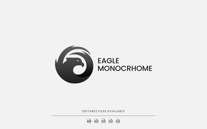 Eagle Monochrome Silhouette Logo Logo Template