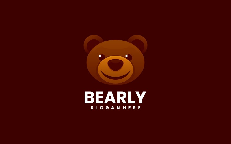 Happy Bear Gradient Logo Style Logo Template