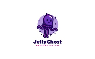 Jellyfish Ghost Cartoon Logo