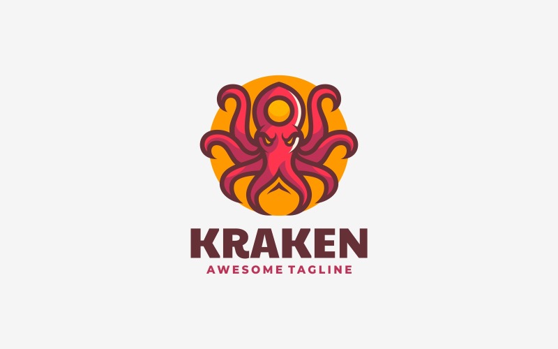 Kraken Simple Mascot Logo Logo Template