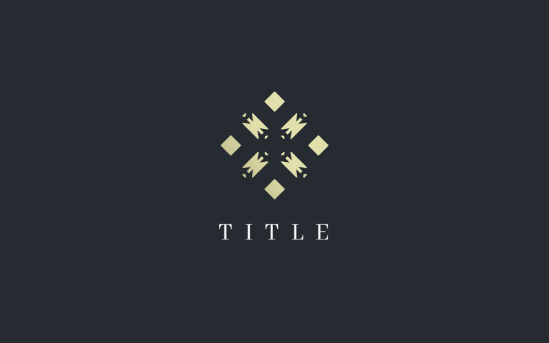 Luxury Elemental Line Golden Abstract Block Logo Logo Template