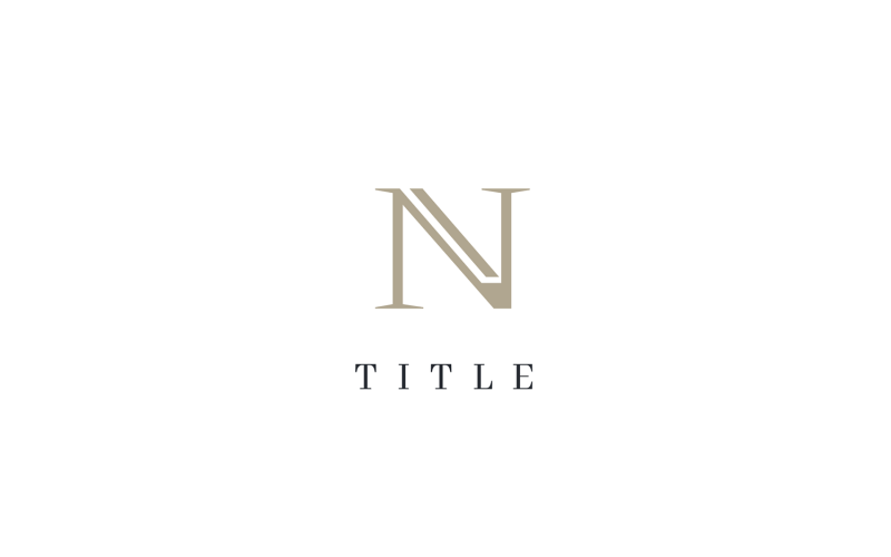 Luxury Elemental N NI Golden Monogram Logo Logo Template