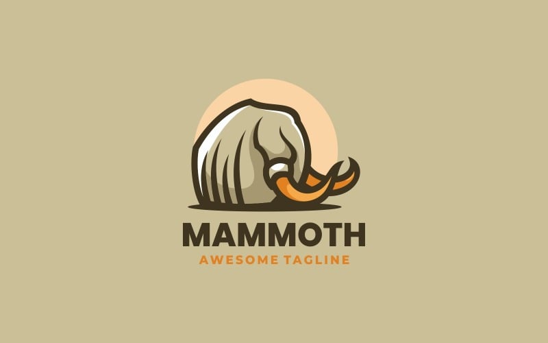 Mammoth Simple Mascot Logo Logo Template