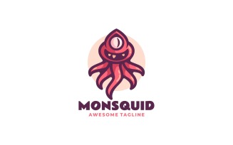 Monster Squid Cartoon Logo