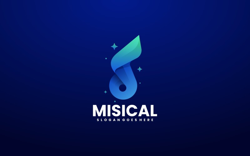 Musical Gradient Logo Design Logo Template