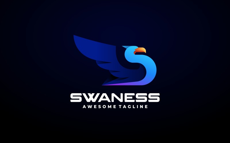 Vector Swan Gradient Logo Design Logo Template