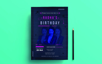 Birthday Invitation Flyer Design For Print & Web SK-02