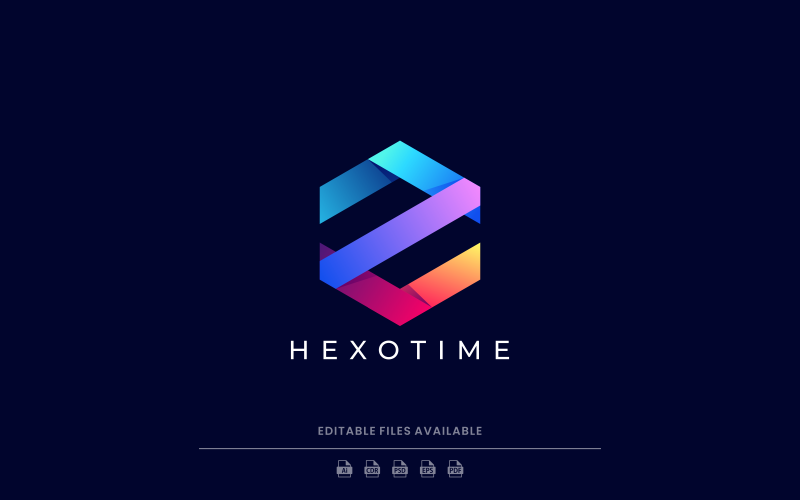 Hexagon Color Gradient Logo Design Logo Template
