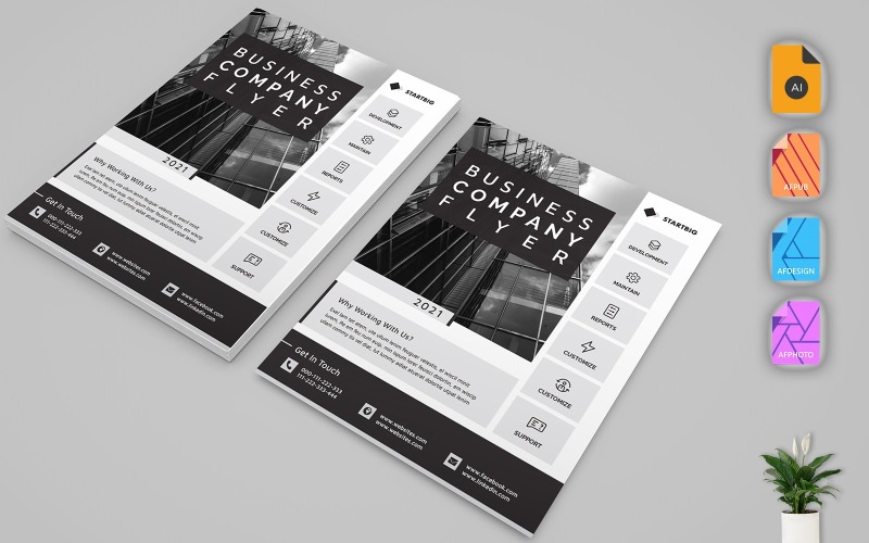 Minimal Business Company Flyer AI and Affinity Corporate Identity