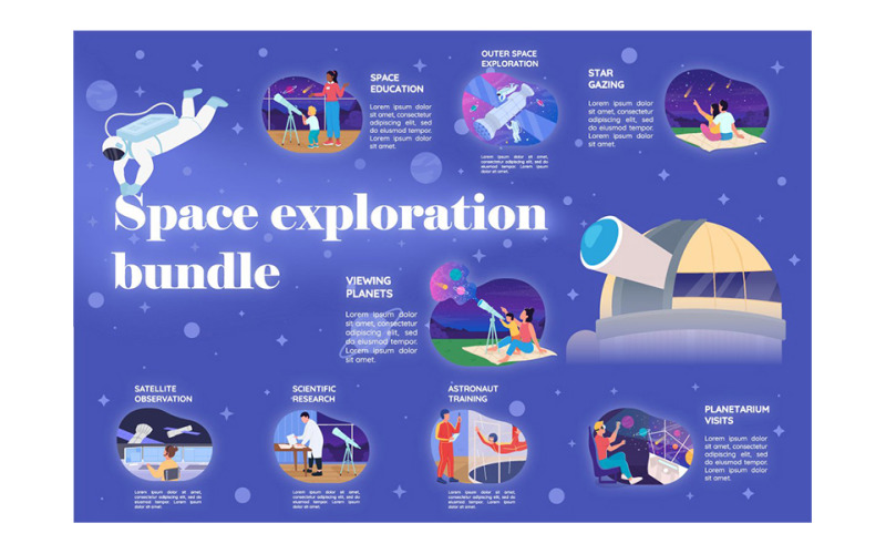 Space Exploration ColorVector Bundle Illustration