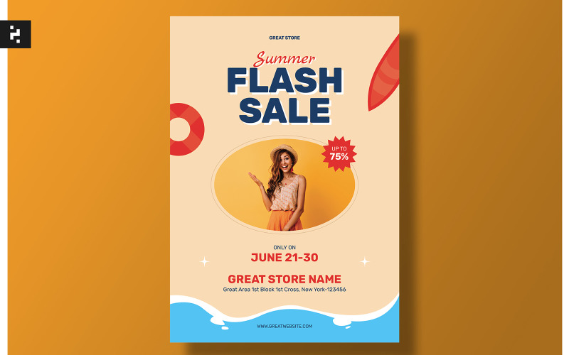 Summer Flash Sale Flyer Set Corporate Identity