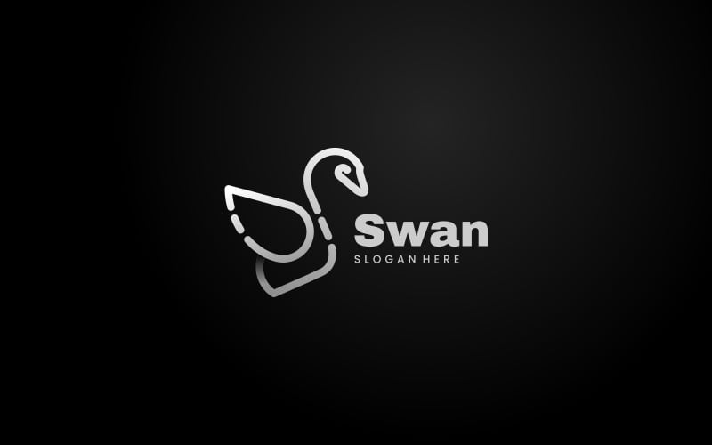 Swan Line Art Logo Design Logo Template