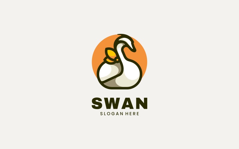 Vector Swan Simple Mascot Logo Logo Template