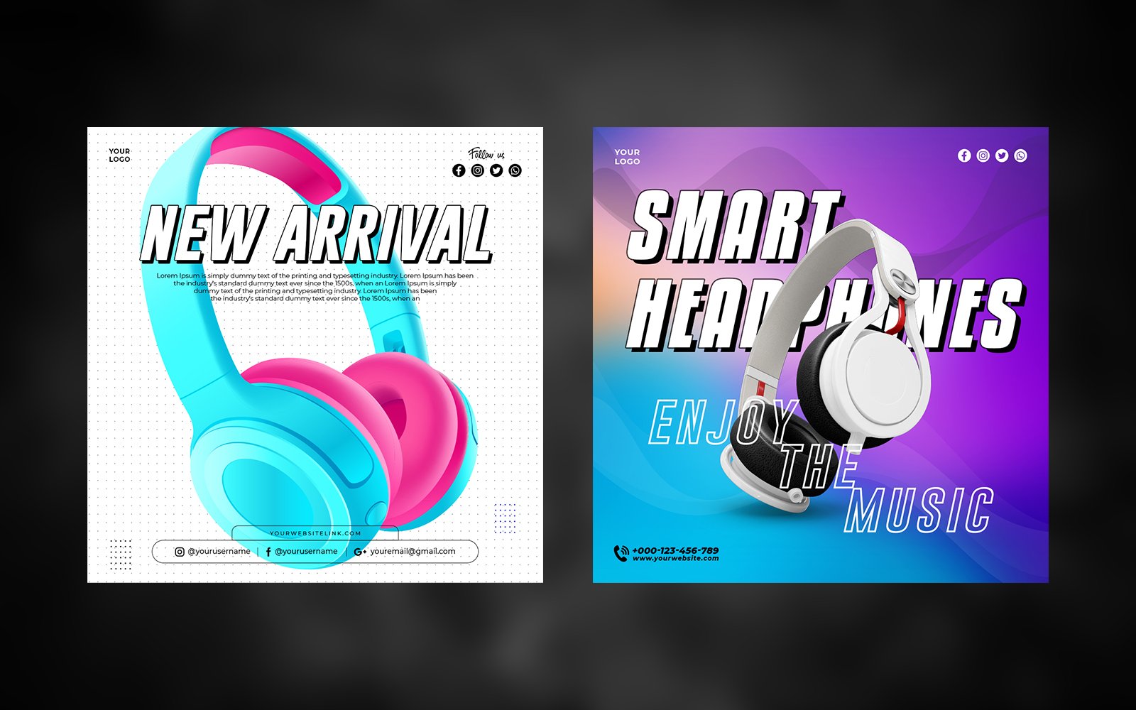 Template #246202 Gaming Headphone Webdesign Template - Logo template Preview