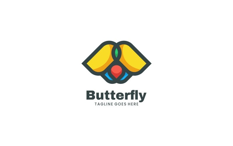 Butterfly Mascot Color Logo Design Logo Template