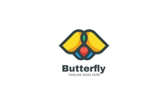 Butterfly Mascot Color Logo Design