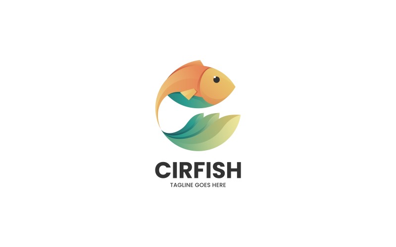 Circle Fish Gradient Colorful Logo Logo Template
