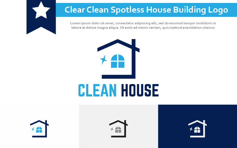 Clear Clean Spotless House Building Abstract Modern Logo Logo Template