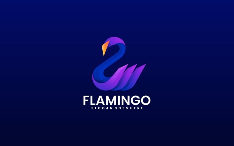 Flamingo Gradient Color Logo Logo Template