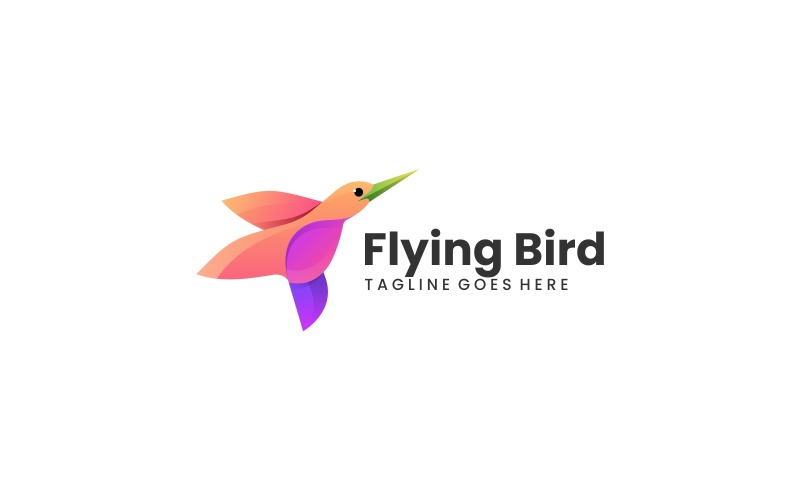 Flying Bird Gradient Colorful Logo Design Logo Template