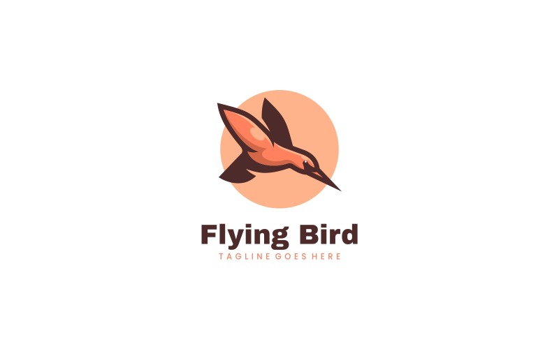 Flying Bird Simple Mascot Logo Style Logo Template