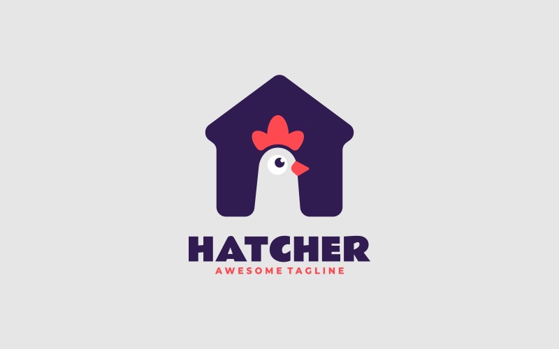 Hatcher Simple Mascot Logo Logo Template
