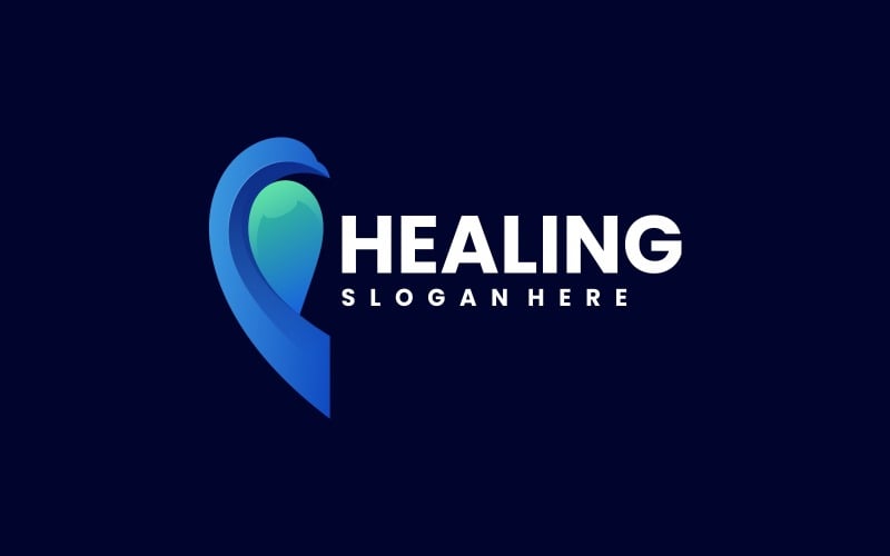Healing Bird Gradient Logo Logo Template