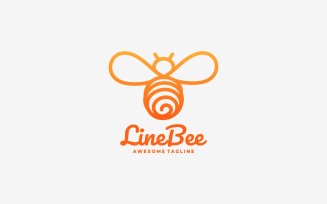 Line Bee Gradient Logo Style