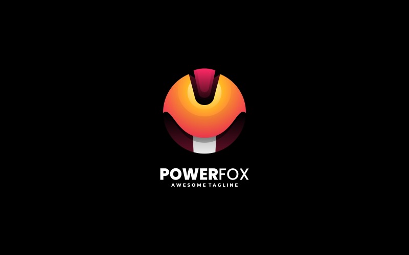 Power Fox Gradient Logo Style Logo Template