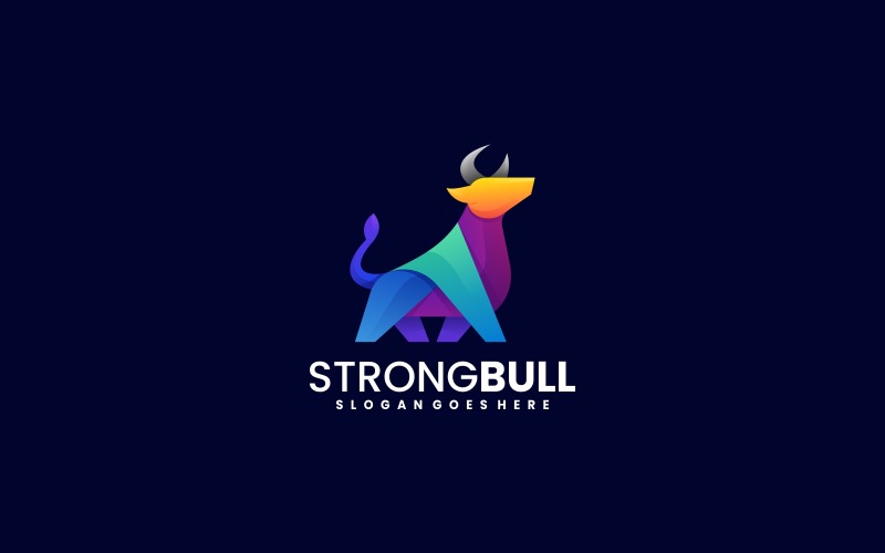 Strong Bull Gradient Colorful Logo Style Logo Template