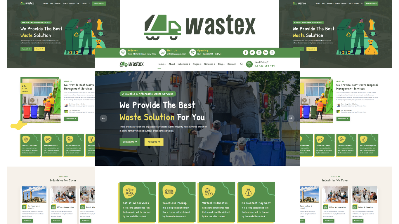 Wastex - Waste Pickup Services HTML5 Template