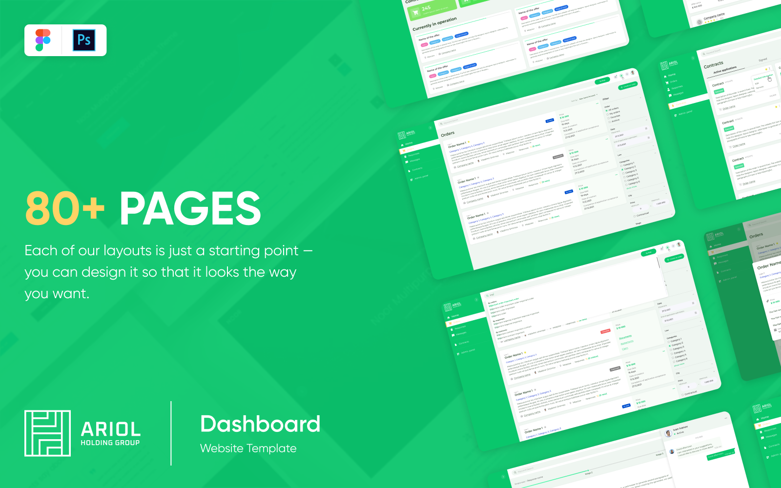Ariol Dashboard Template Design Figma and Photoshop