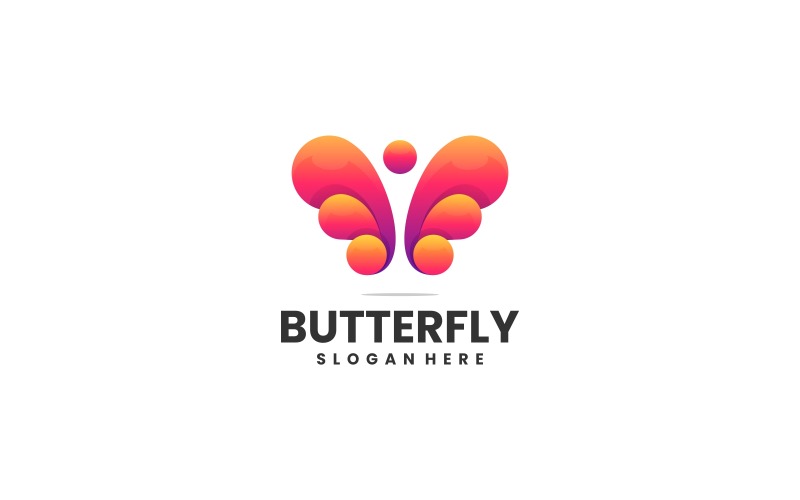 Abstract Butterfly Gradient Logo Design Logo Template