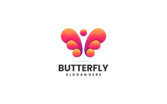 Abstract Butterfly Gradient Logo Design