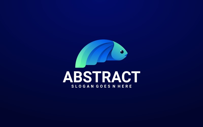 Abstract Fish Gradient Logo Style Logo Template